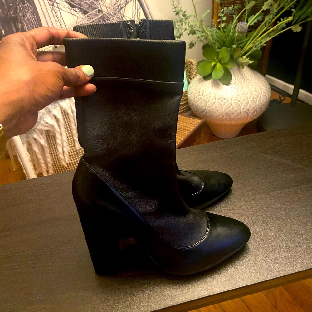 ZARA Genuine Leather Sock Bootie‼️